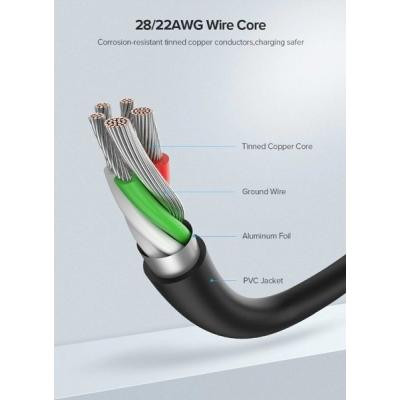 Дата кабель USB 2.0 AM to Type-C 2.0m US287 Black Ugreen (60118) Винница - изображение 7