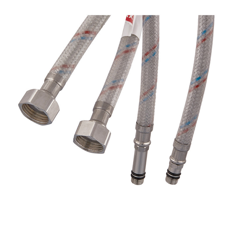 Гнучкі шланги для змішувача гайка 1/2'' - Штуцер M10 (80 см) 2 шт (силікована оболонка) Zerix (ZX3031)   ( 20156 ) Харків - фото 2