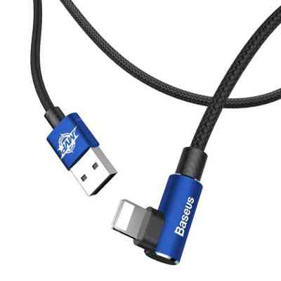 Дата кабель USB 2.0 AM to Lightning 1.0m 2A MVP Elbow Blue Baseus (CALMVP-03) Вінниця