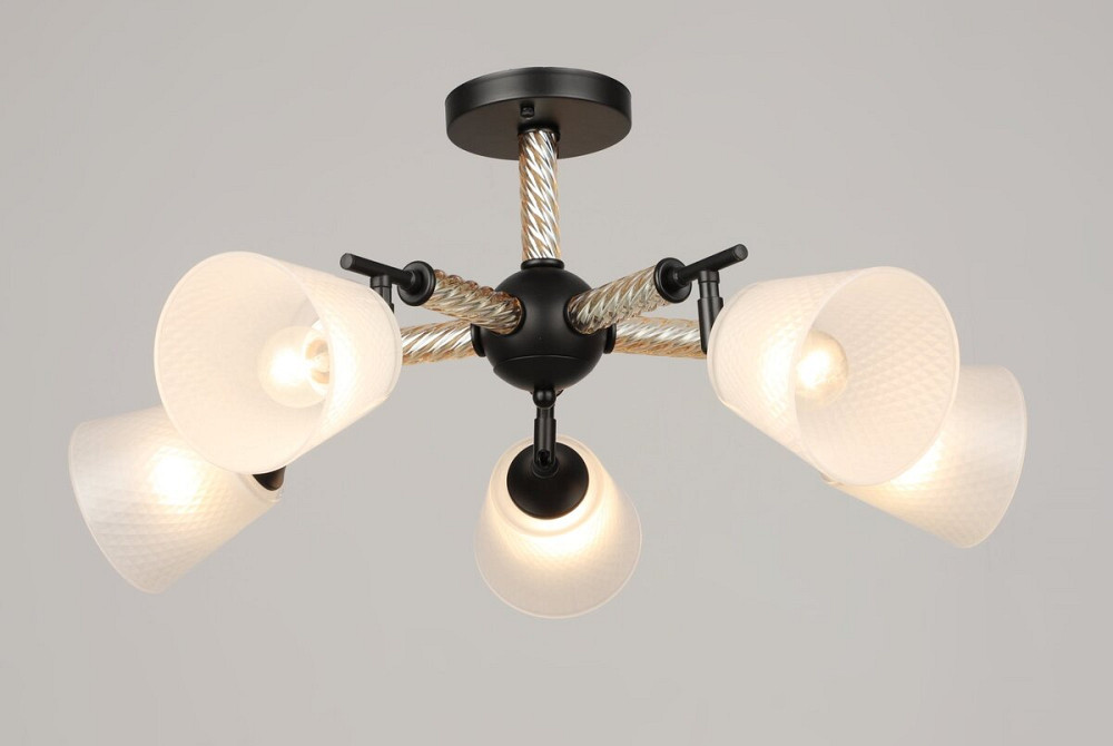 VALESO Люстра стельова на 5 плафонів VALESO, Чорний, K2343/5 Коломия - фото 1