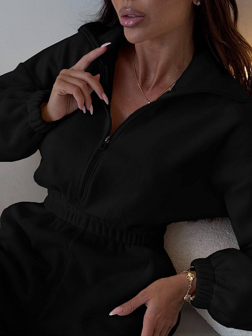 Жіночий теплий комбінезон із двостороннього флісу Чорний, 42/44 Одеса - фото 4