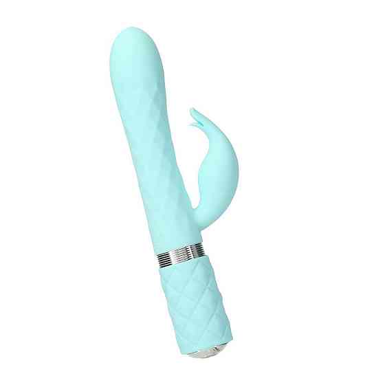 Роскошный кролик с ротацией и вибрацией Pillow Talk Lively, Teal, кристалл Сваровски, тройной отрост Sex Aura Киев