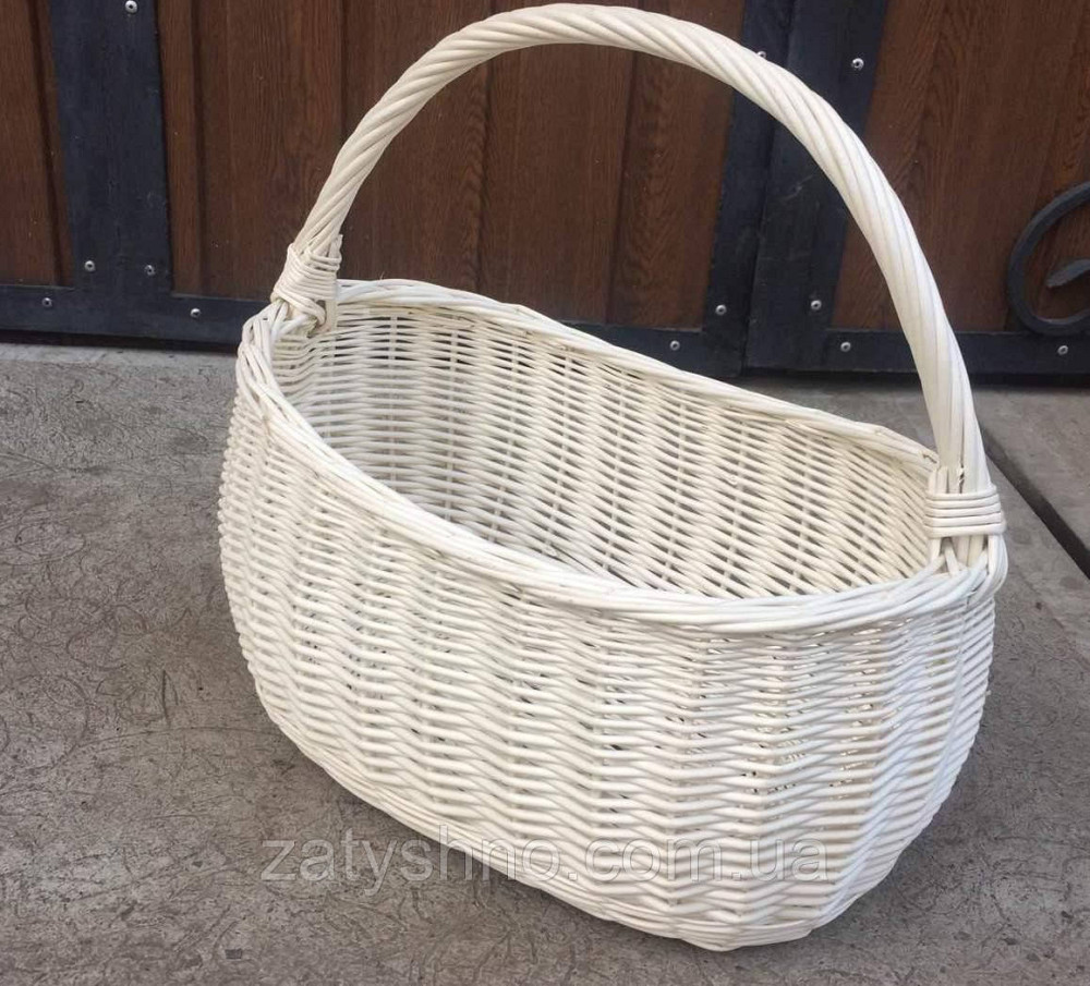 Кошик плетений білий | кошик плетений великодні білі | кошик із лози великий Київ - фото 7