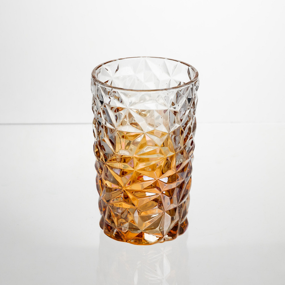 Набір скляних стаканів 6 штук 350 мл Золотистий Yiwu HP-19-191 Київ - фото 2