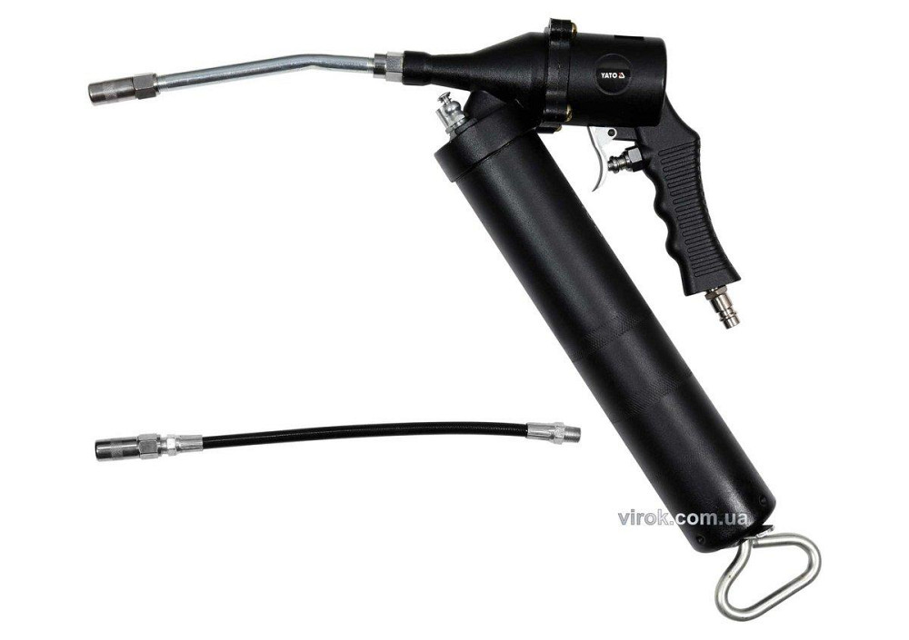 Шприц мастильний пневматичний YATO: 400см³, 220 л/хв, 0.6MPa. з жорстким і гнучким аплікаторами [10] Одеса - фото 1