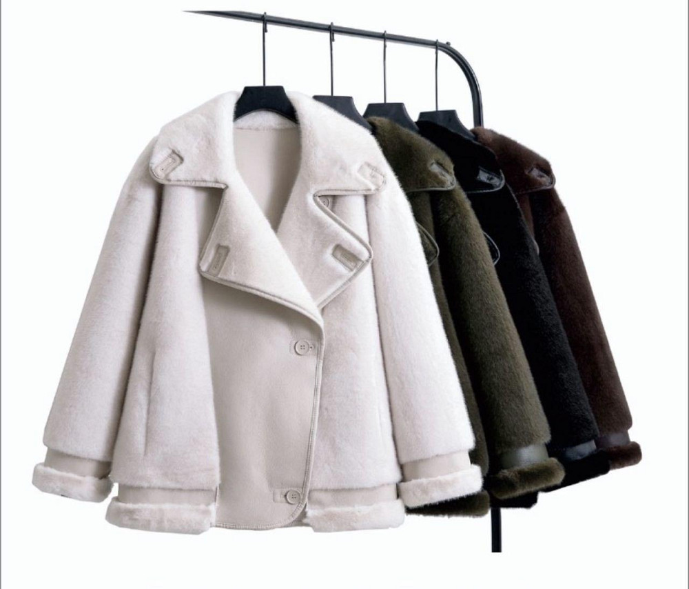 Женская стильная дубленка с мягким меховым покрытием Молочный, L Одесса - изображение 1