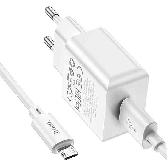 Мережевий зарядний пристрій HOCO C106A Leisure single port charger set, колір білий 6931474783905 Одеса