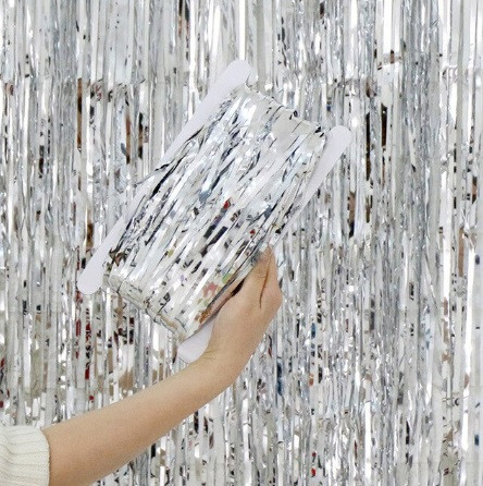 Дождик для фотозоны длинный 4 м на 1 м серебристый Киев - изображение 3