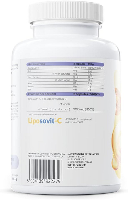 Витамин С Osavi Liposomal Vitamin C 1000 мг 120 капсул Луцк - изображение 2