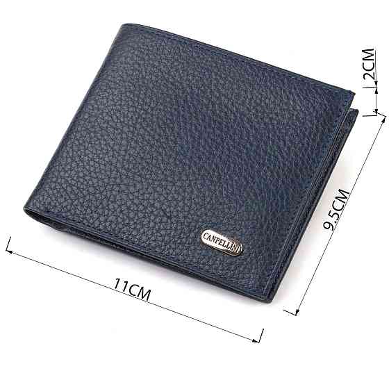 Ідеальне чоловіче портмоне з натуральної шкіри флотар CANPELLINI 21787 Синє Київ