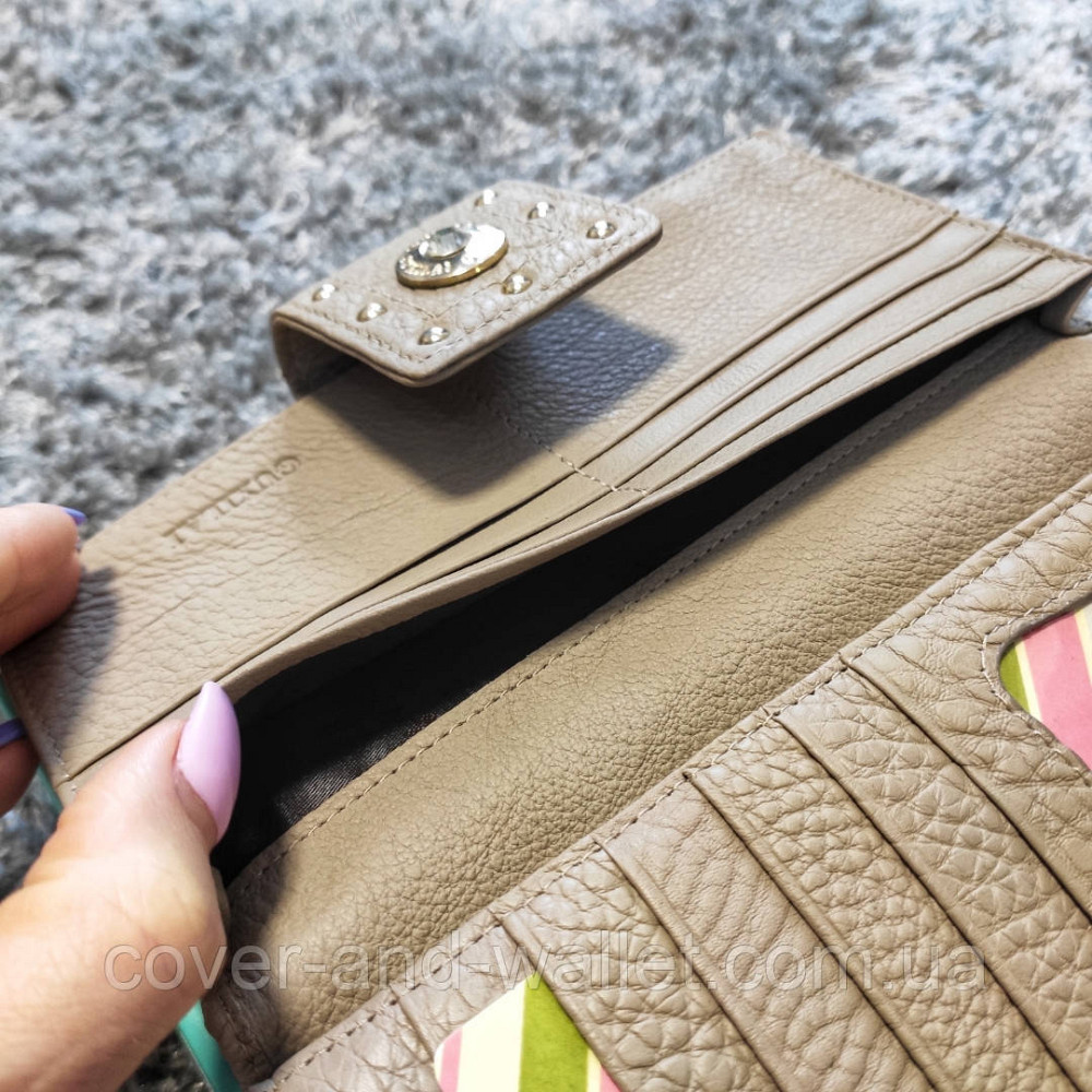 Красивый женский кожаный кошелек с разноцветными вставками Guxilai (Уценка) Киев - изображение 7