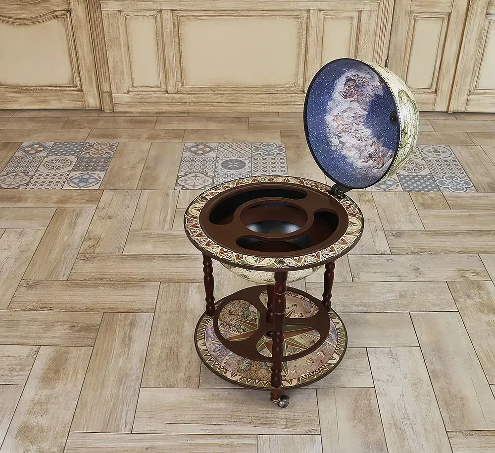 Глобус бар зі столиком Карта світу новий дизайн кремовий сфера 40 см Гранд Презент mastersem Київ - фото 2