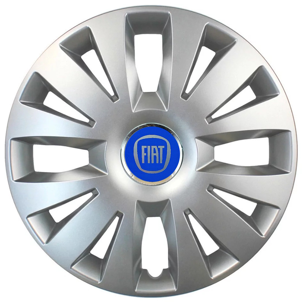 Автомобільні модельні ковпаки R15 Fiat (синій) 324 4шт, SJS, сріблясті Вінниця - фото 1