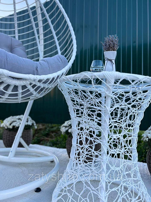 Крісло Кокон підвісне з подушкою та журнальний столик Київ - фото 2