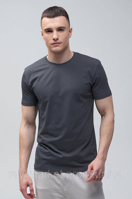Футболка базова Ray Premium Fit чоловіча темно-сіра (U0102-Dark Grey) XL Київ - фото 9