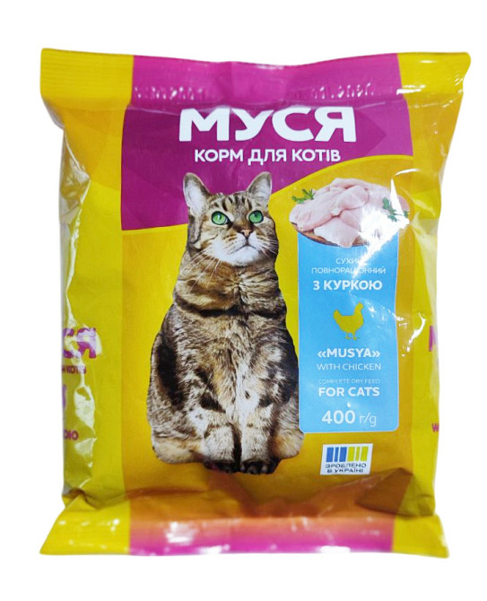 Корм для кошек Муся 400 г со вкусом курицы Винница - изображение 1