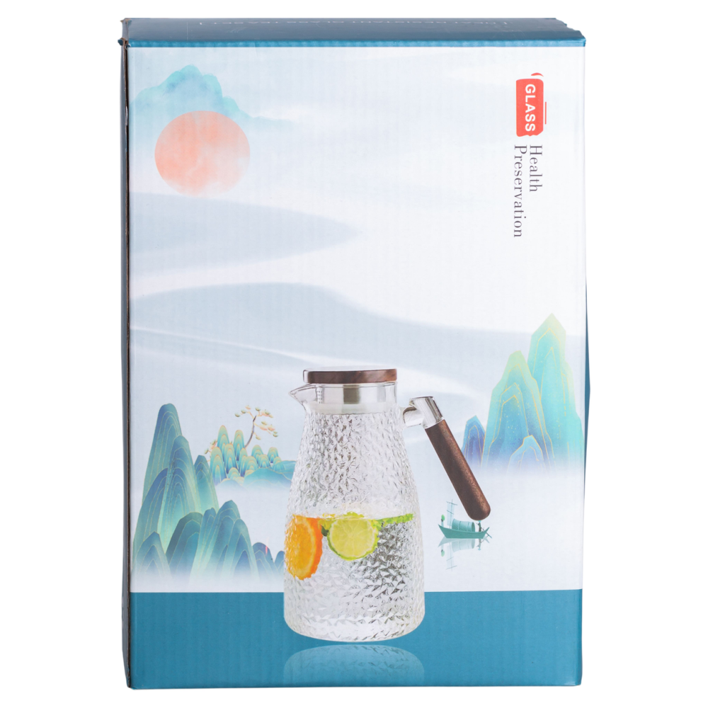 Yiwu Заварник скляний для чаю 2 л Чайник для заварювання з ручкою прозорий HP-34-32 Київ - фото 8