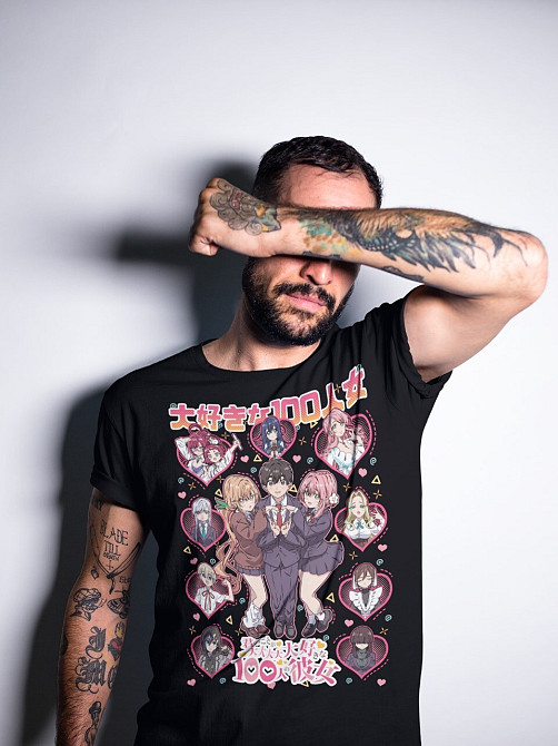 Футболка для хлопчика з аніме принтом Аніме Арт Гірлфріендс Хеавй оверсайз (зріст від 165 до 180) Чорний AnimeJ0213m Дніпро - фото 3
