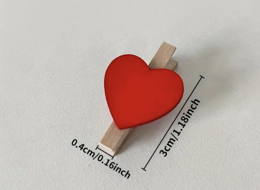Декоративні маленькі прищіпки з сердечками 10 шт Смела - изображение 2