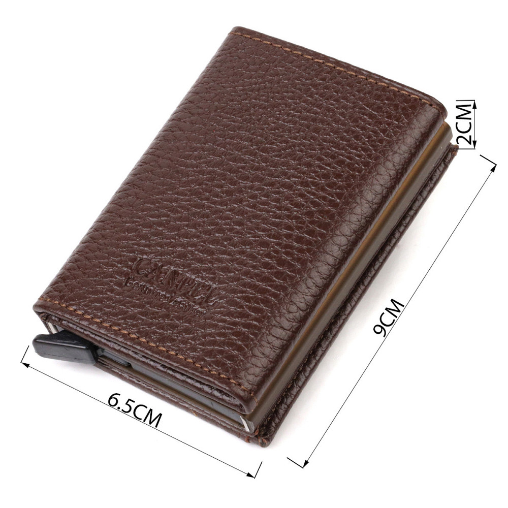 Чоловічий картхолдер у три складання з автоматичним механізмом з натуральної шкіри флотар (CANPELLINI) Київ - фото 7