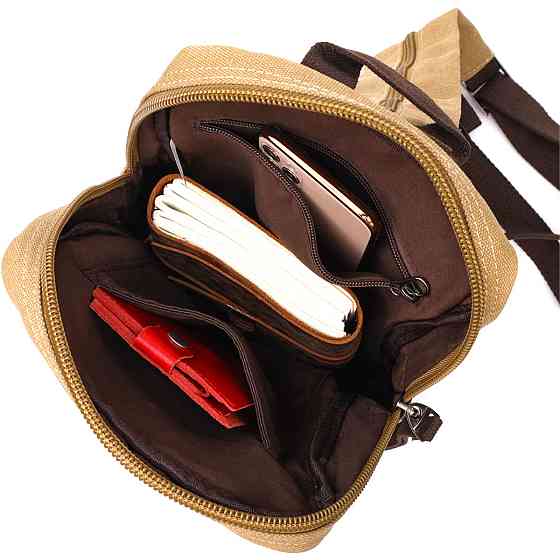 Зручний рюкзак для чоловіків із щільного текстилю Пісочний (Vintage) Київ