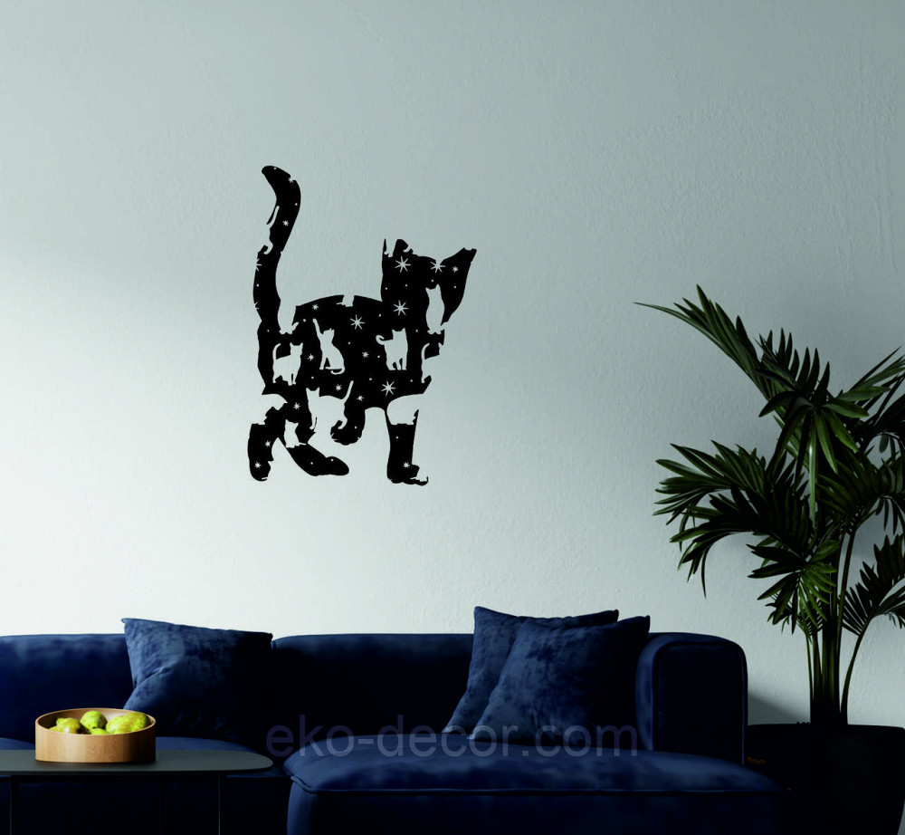 Декоративное настенное 3D Панно «Котёнок» Декор на стену с объемом 70*50 см, Черный Киев - изображение 5