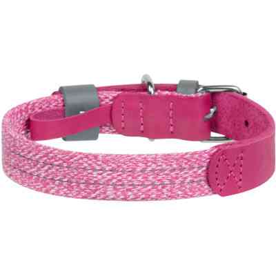 Нашийник для тварин WAUDOG Classic зі шкіри та відновленої бавовни L 25 мм х 38-49 см рожевий (58937) Вінниця