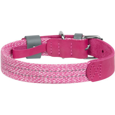 Нашийник для тварин WAUDOG Classic зі шкіри та відновленої бавовни L 25 мм х 38-49 см рожевий (58937) Вінниця - фото 2