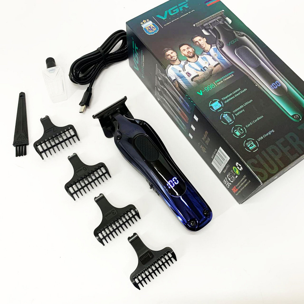Тример для стрижки акумуляторний професійний VGR, Машинка для стрижки акумуляторна з насадками WC-14 Львів - фото 4