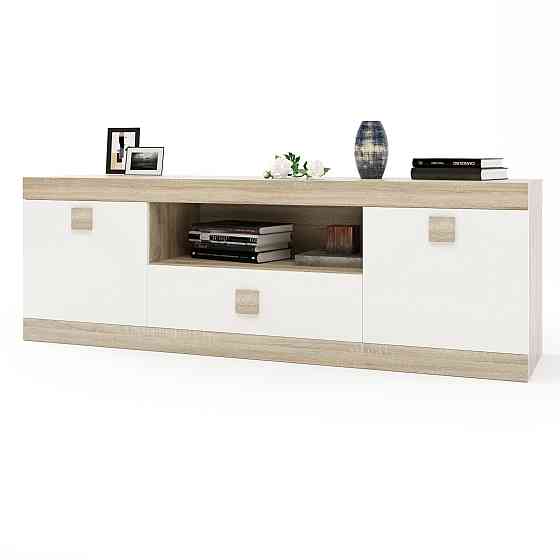 Тумба Эверест ТВ 1500 Соната 150х38х50 дуб сонома + белый (DTM-2262) Днепр