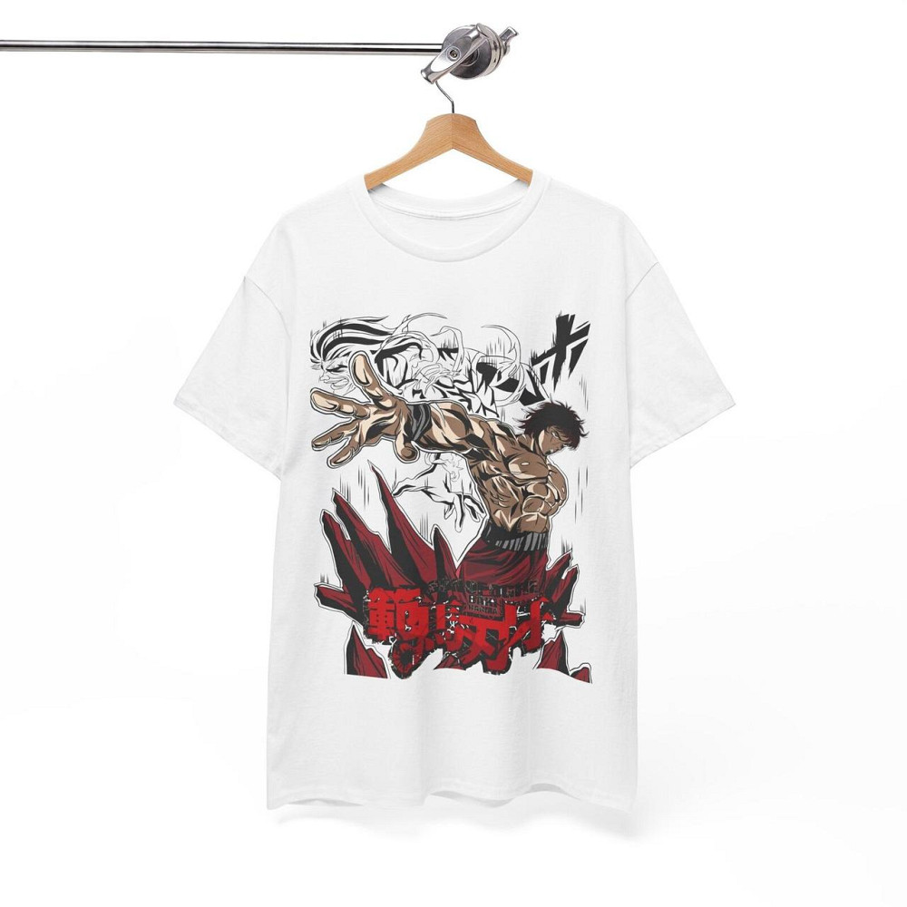 Футболка для хлопчика з аніме принтом Бакі Грапплер Гйм Воркоут оверсайз (зріст від 165 до 180) Чорний AnimeJ0402m Дніпро - фото 7