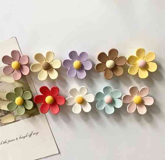 Магниты на холодильник цветы пастельные, декоративные магниты набор 10 шт Киев