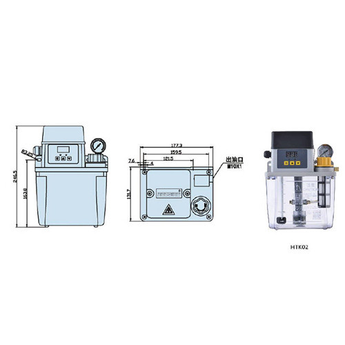 Мастильний насос Система змащення 2л з манометром для верстата ЧПУ HTK02-K Вінниця - фото 2