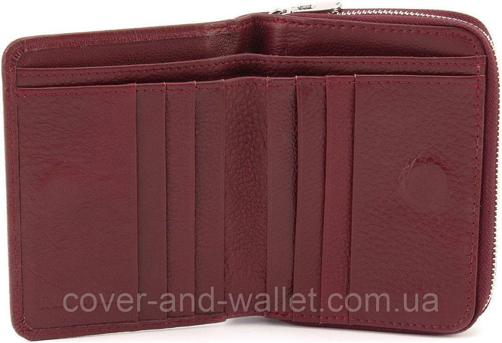 Небольшой женский кошелек бордового цвета на магнитах и молнии ST 360 Киев - изображение 7