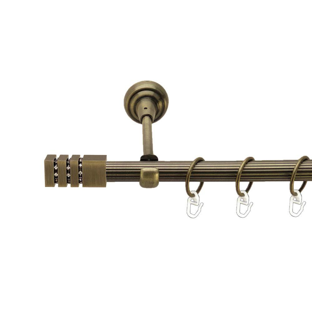 Карниз Orvit Ацтека металевий однорядний відкритий рифлена труба кільце металеве Антик 19 мм 160 см (00-00017217) Львів - фото 1