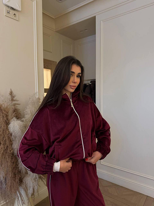 Женский велюровый костюм двойка кофта и штаны Одесса - изображение 1