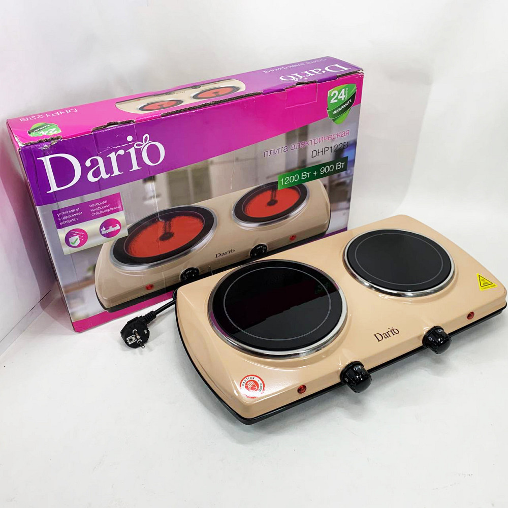 Плиты электрические бытовые 2 конфорки DARIO DHP122B 2100 Вт, Варочная настольная плита MN-45 Львов - изображение 2