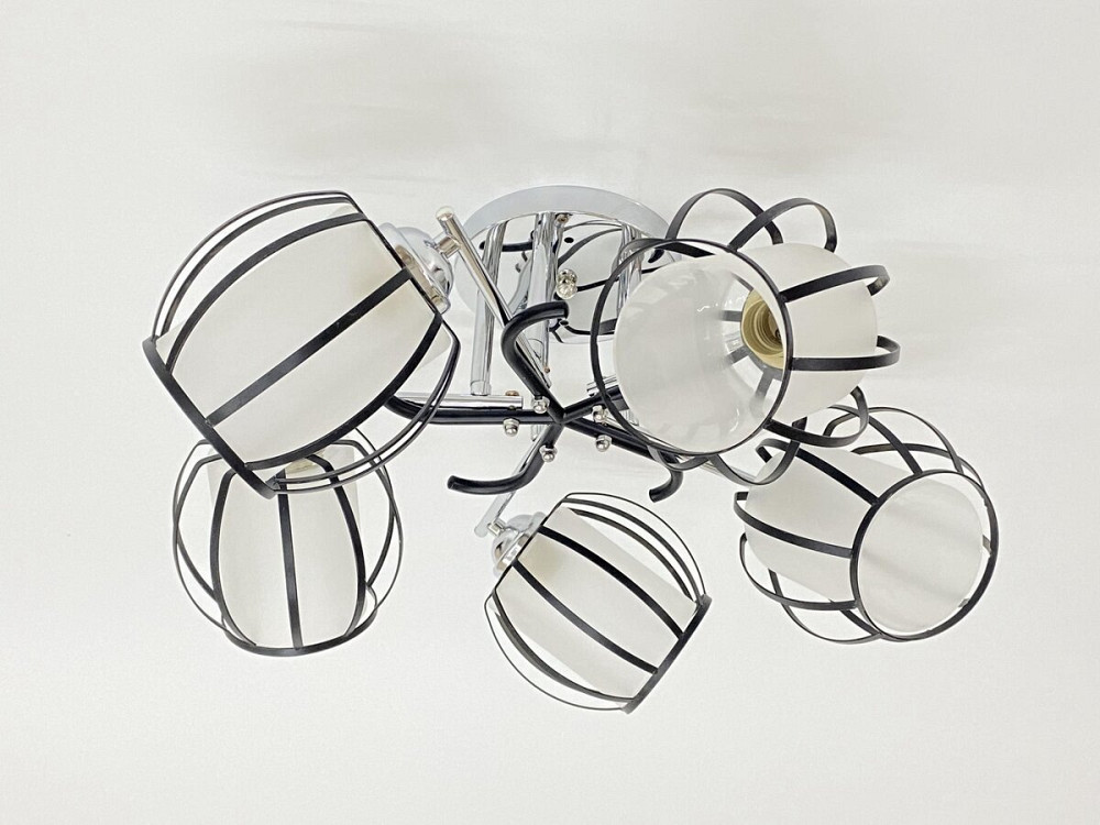 Стельова люстра на 5 плафонів 91195/5 хром+чорний Коломыя - изображение 1