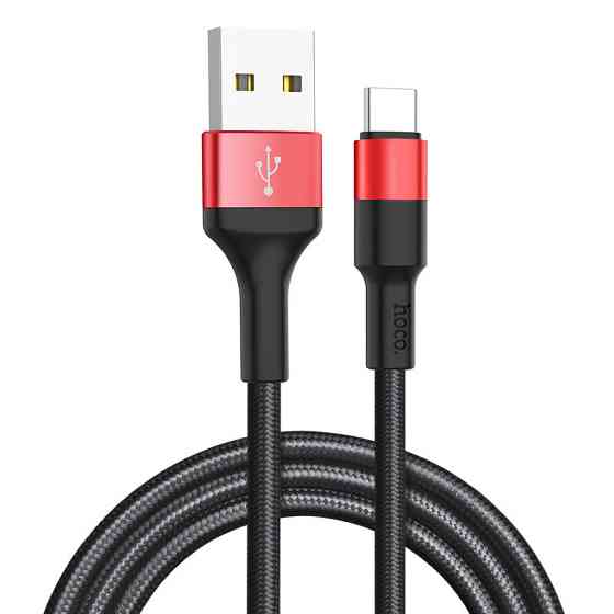 Кабель HOCO X26 USB - Type-C, 1м, 2A, черно-красный Киев