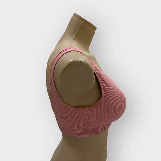 Топ бюстгальтер рубчик з широкою гумкою Рожевий XL/2XL Харків