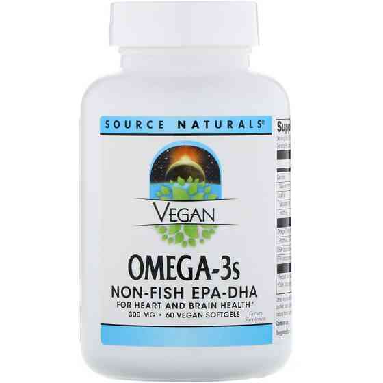 Жирные кислоты для веганов Source Naturals Омега-3 Omega-3S EPA-DHA 300 мг 60 капсул Киев