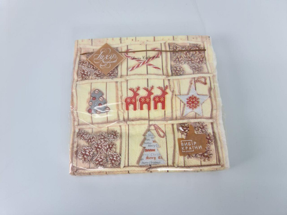 Салфетки бумажнае новогодние(ЗЗхЗЗ, 18шт)