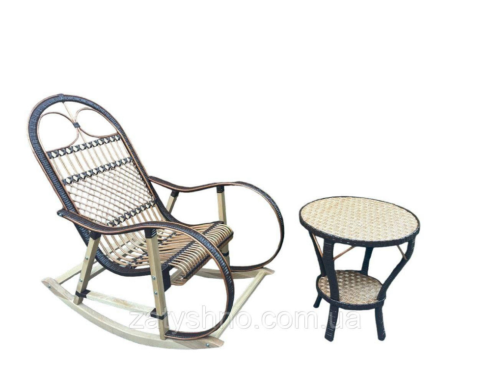Кресло-качалка со столиком плетеное из ротангу Киев - изображение 5