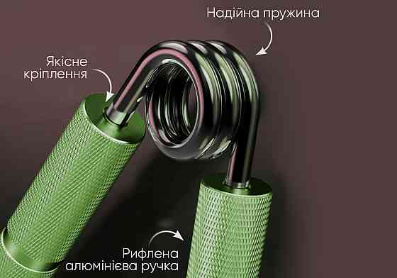 EasyFit Кистьовий еспандер EasyFit Hand Grip PRO 91 кг зелений (200 lb) Коломия