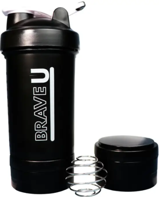 Шейкер Brave U Shaker with containers 3 in 1 600ml черный Киев - изображение 1