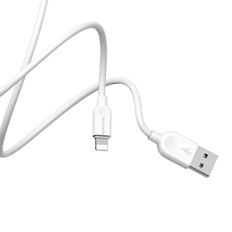 Кабель USB - Lightning 2 м, 2.4 А, ПВХ, прямі роз'єми, Borofone BX14 LinkJet, максимальний струм 2.4 А Одеса - фото 3