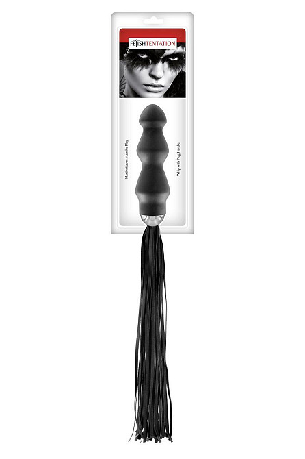 Флоггер с ручкой - анальным плагом Fetish Tentation Whip with Plug Handle Sex Aura Киев - изображение 2
