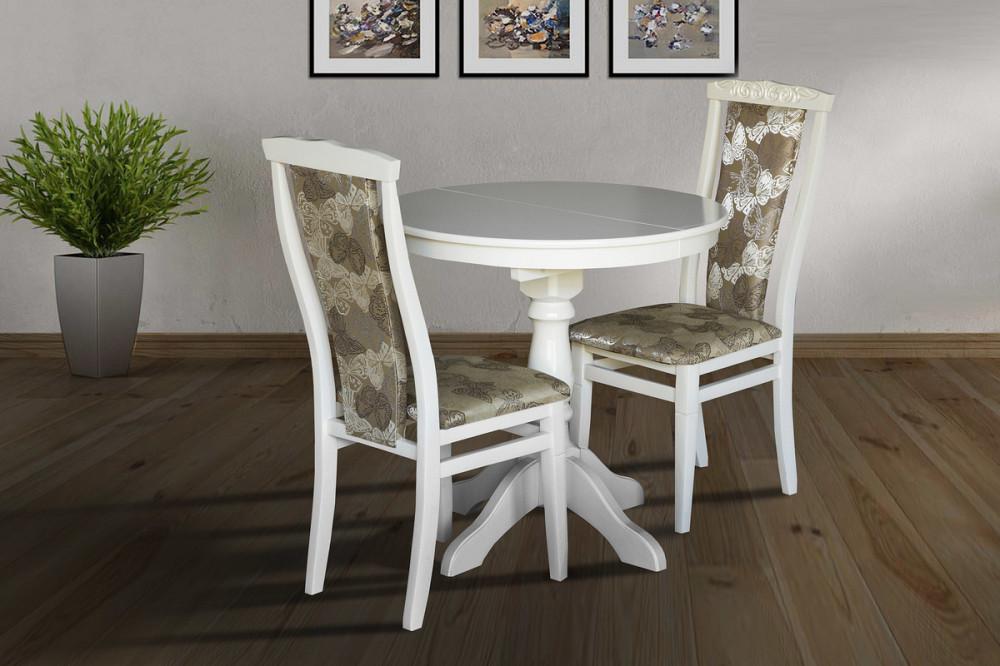 Стіл Чумак-2 розкл (D=80)+30), білий Днепр - изображение 1