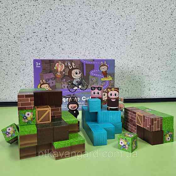 Магнітний конструктор Лабубу 100 деталей будиночок біля водоспаду (подвійні магніти) BZ 94-4 Хмельницький