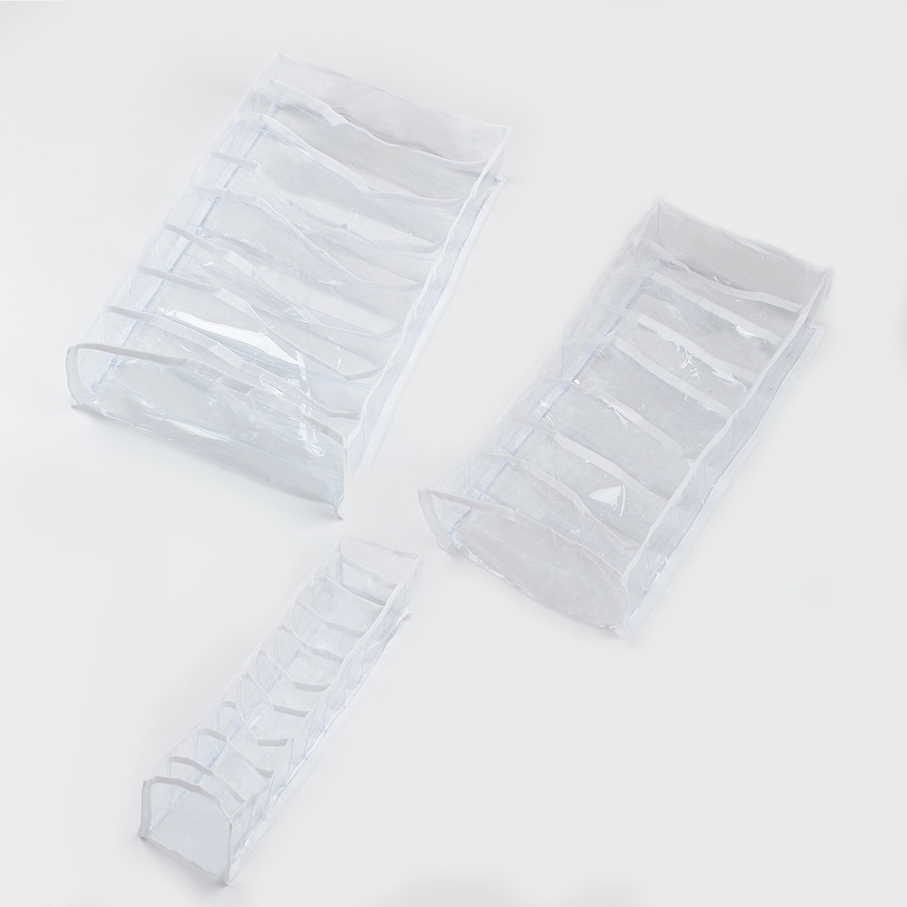 Набор прозрачных органайзеров для нижнего белья 3 шт pvh-3w-white (Белый) Сумы - изображение 2